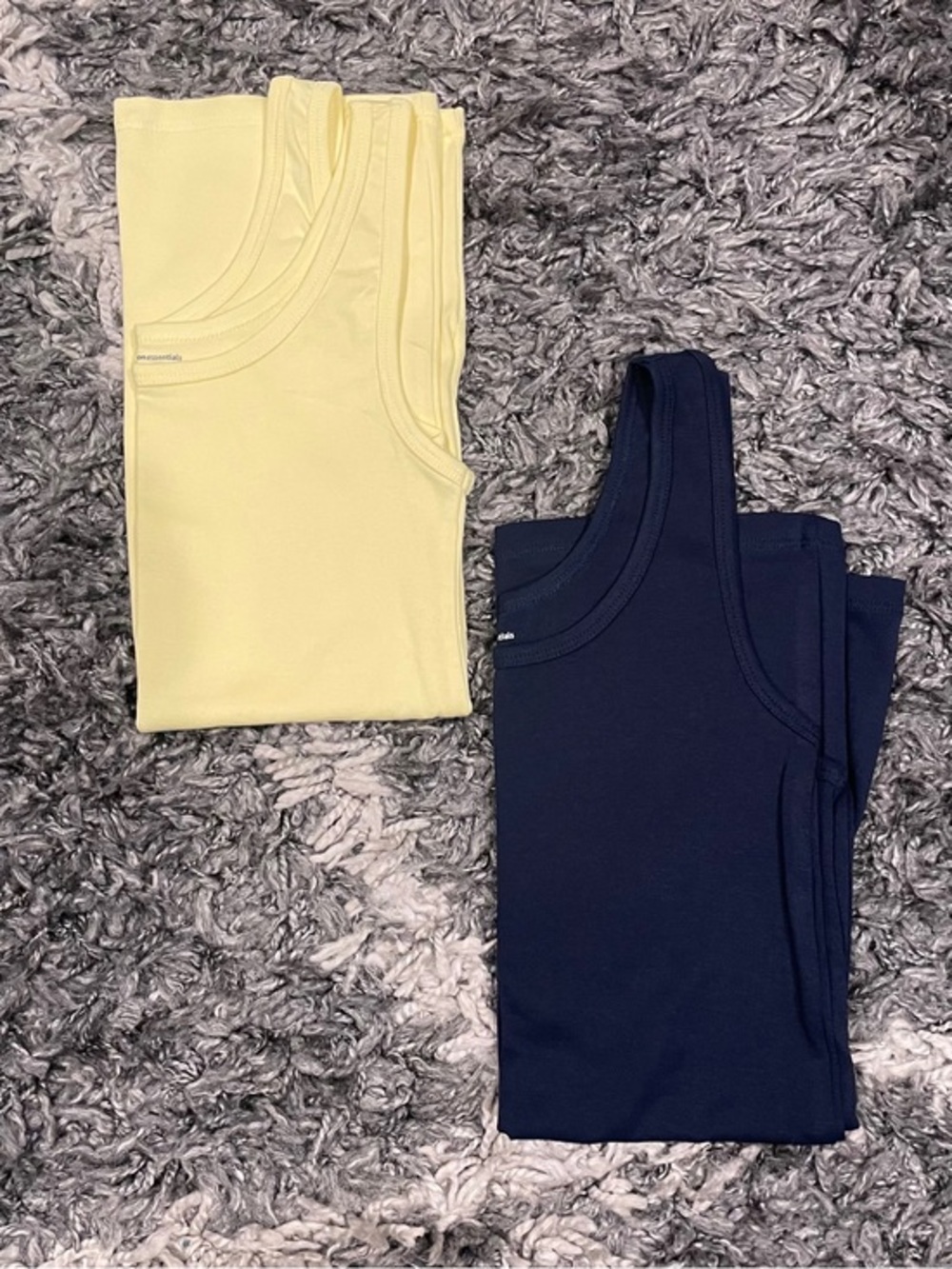 Amazon Essentials Tank Tops Set of 2 Light Yellow Navy Sz XS